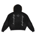 Sun Fade Boxy Detachable Fur Hoodie